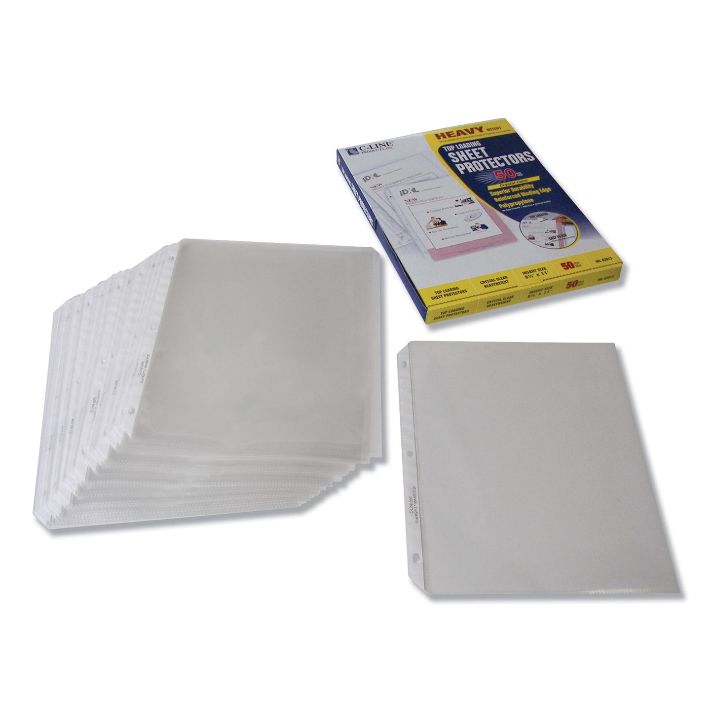 C-Line Heavyweight Polypropylene Sheet Protectors, Clear, 2", 11 x 8.5, 50/Box (62013)