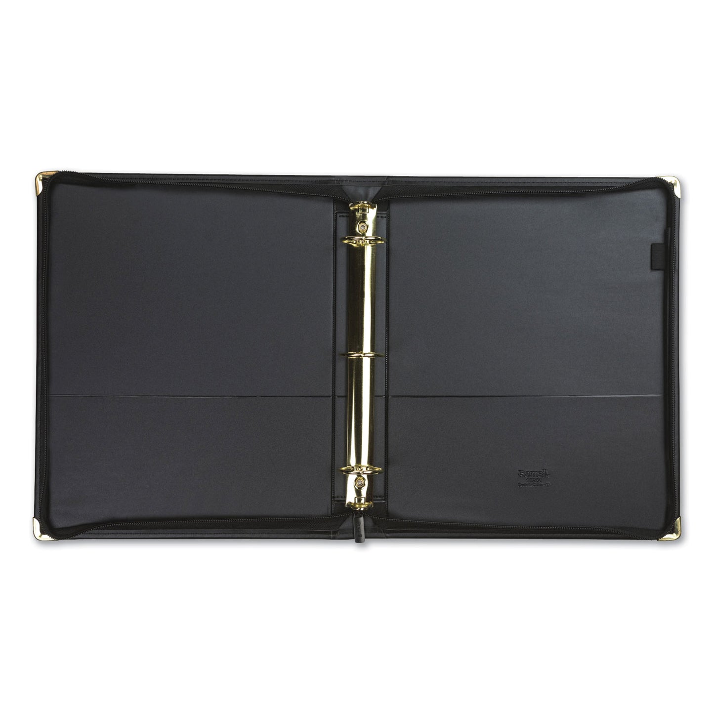 Samsill Classic Collection Zipper Ring Binder, 3 Rings, 1.5" Capacity, 11 x 8.5, Black (15250)