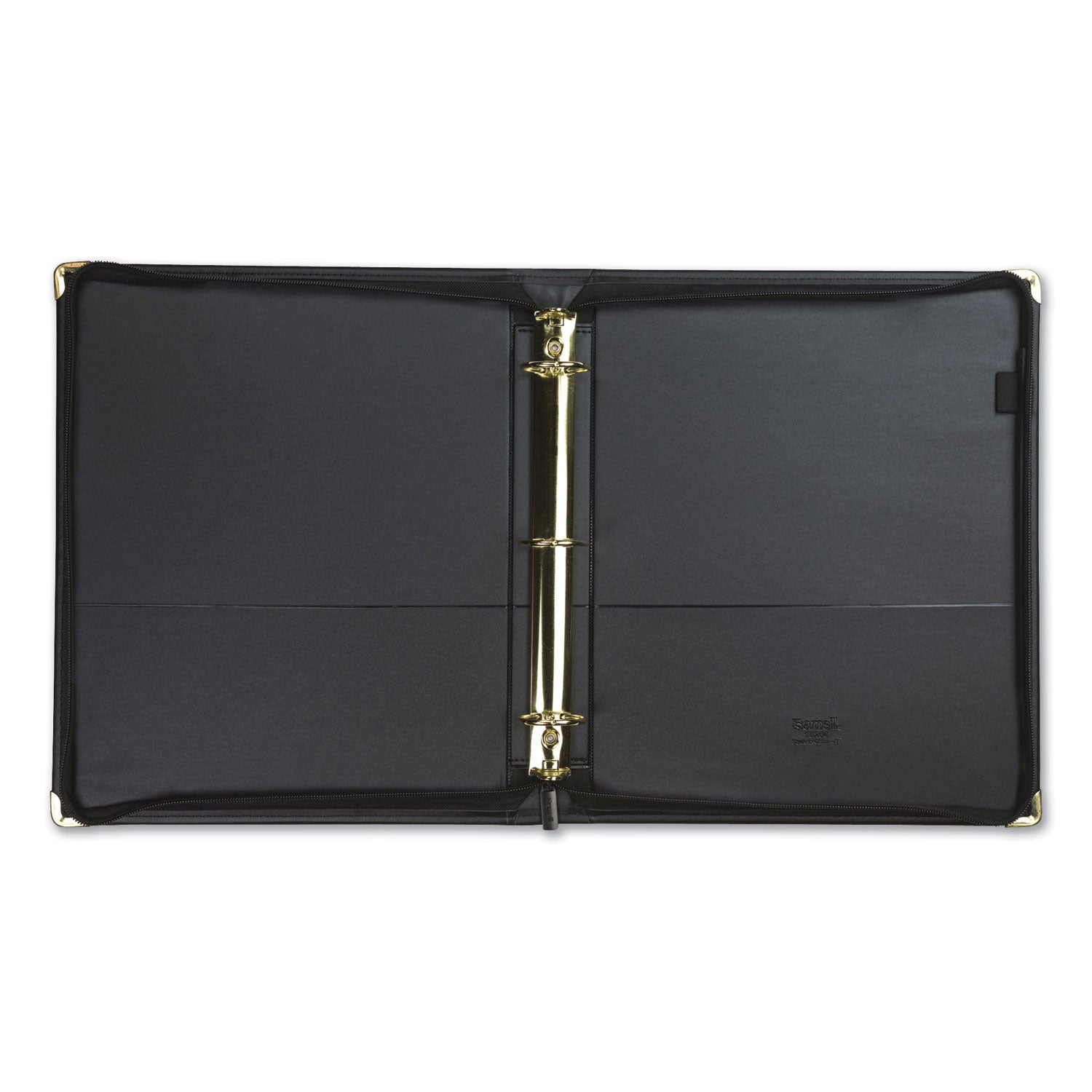 Samsill Classic Collection Zipper Ring Binder, 3 Rings, 1.5" Capacity, 11 x 8.5, Black (15250)