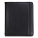 Professional Zippered Pad Holder/Ring Binder, Pockets, Writing Pad, Vinyl Black