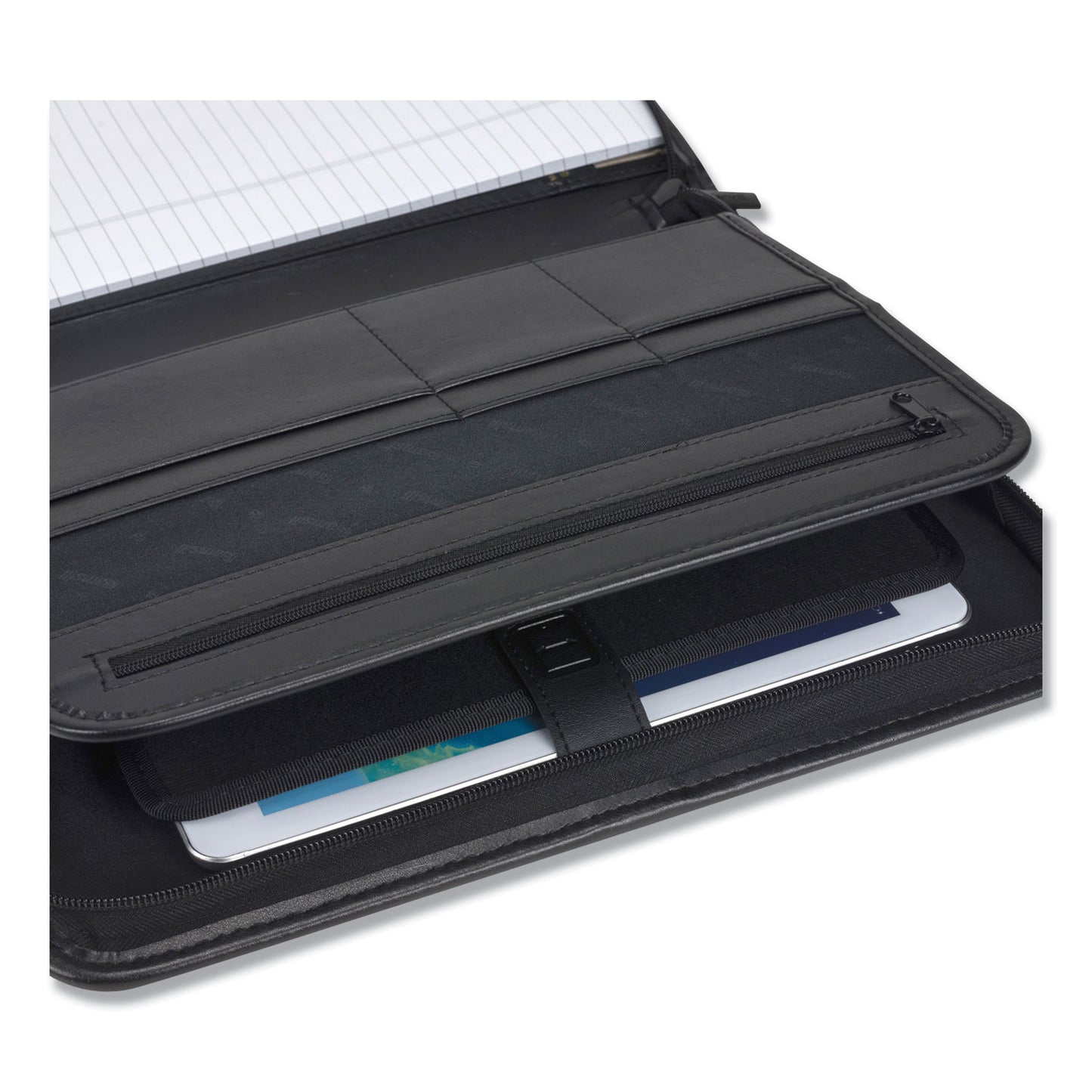 Samsill Professional Zippered Pad Holder, Pockets/Slots, Writing Pad, Black (70820)