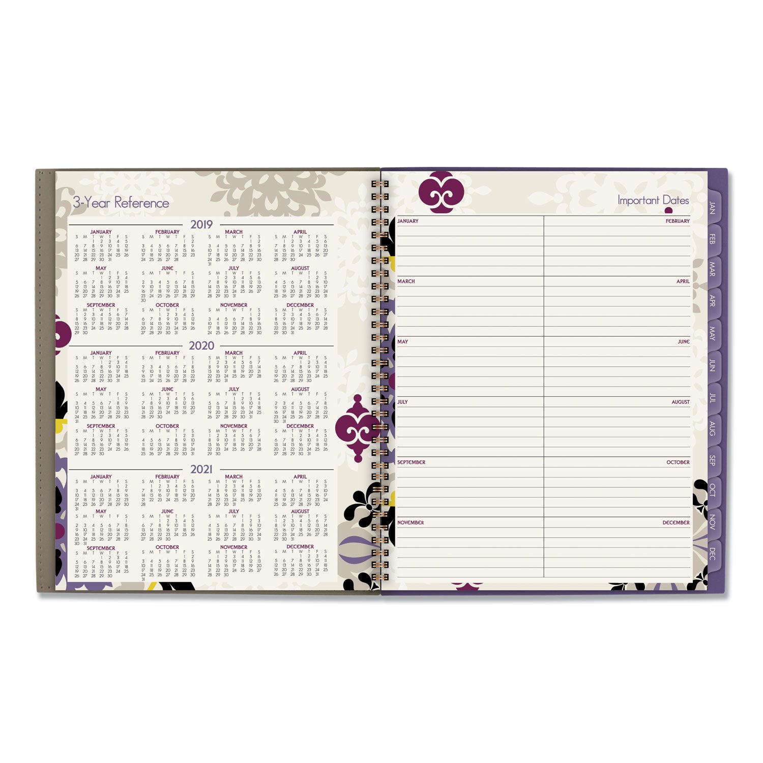 Cambridge Vienna Weekly/Monthly Appointment Book, Geometric Artwork, 11 x 8.5, Purple/Tan Cover, 12-Month (Jan to Dec): 2025 (122905)