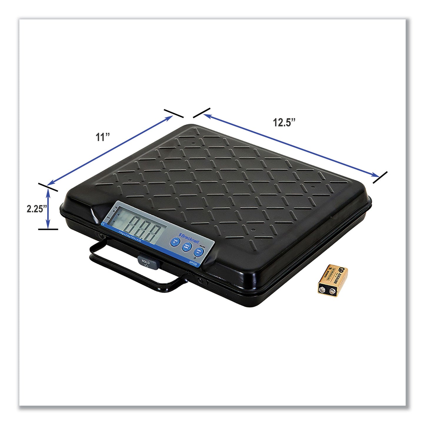 Brecknell Portable Electronic Utility Bench Scale, 250 lb Capacity, 12.5 x 10.95 x 2.2  Platform (GP250)