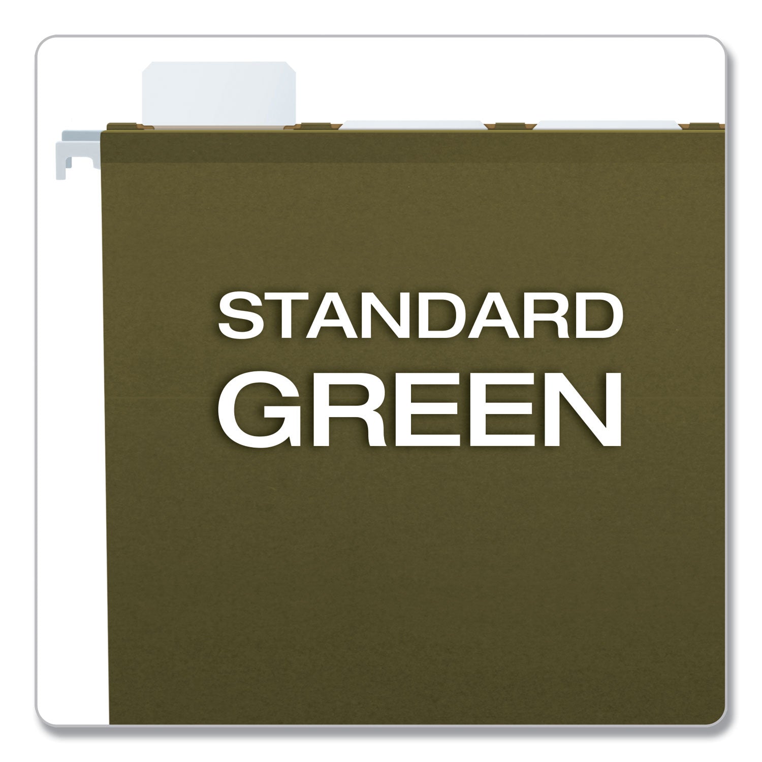 Pendaflex Ready-Tab Reinforced Hanging File Folders, Letter Size, 1/3-Cut Tabs, Standard Green, 25/Box (42620)