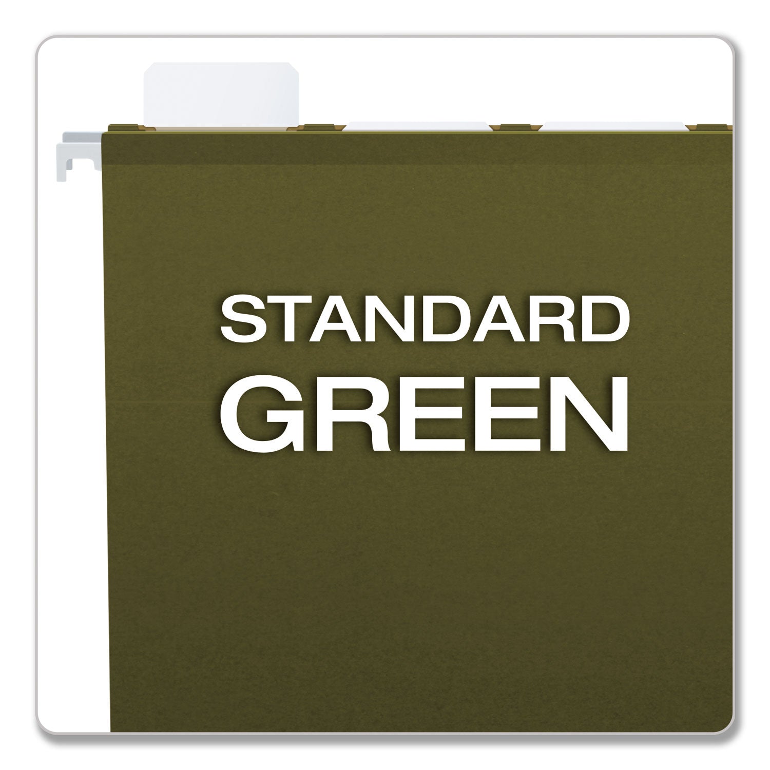 Pendaflex Ready-Tab Reinforced Hanging File Folders, Letter Size, 1/5-Cut Tabs, Standard Green, 25/Box (42590)