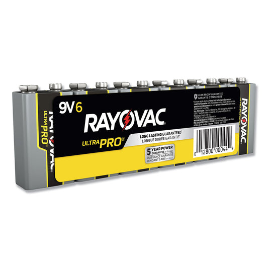 Rayovac Ultra Pro Alkaline 9V Batteries, 6/Pack (AL9V6J)