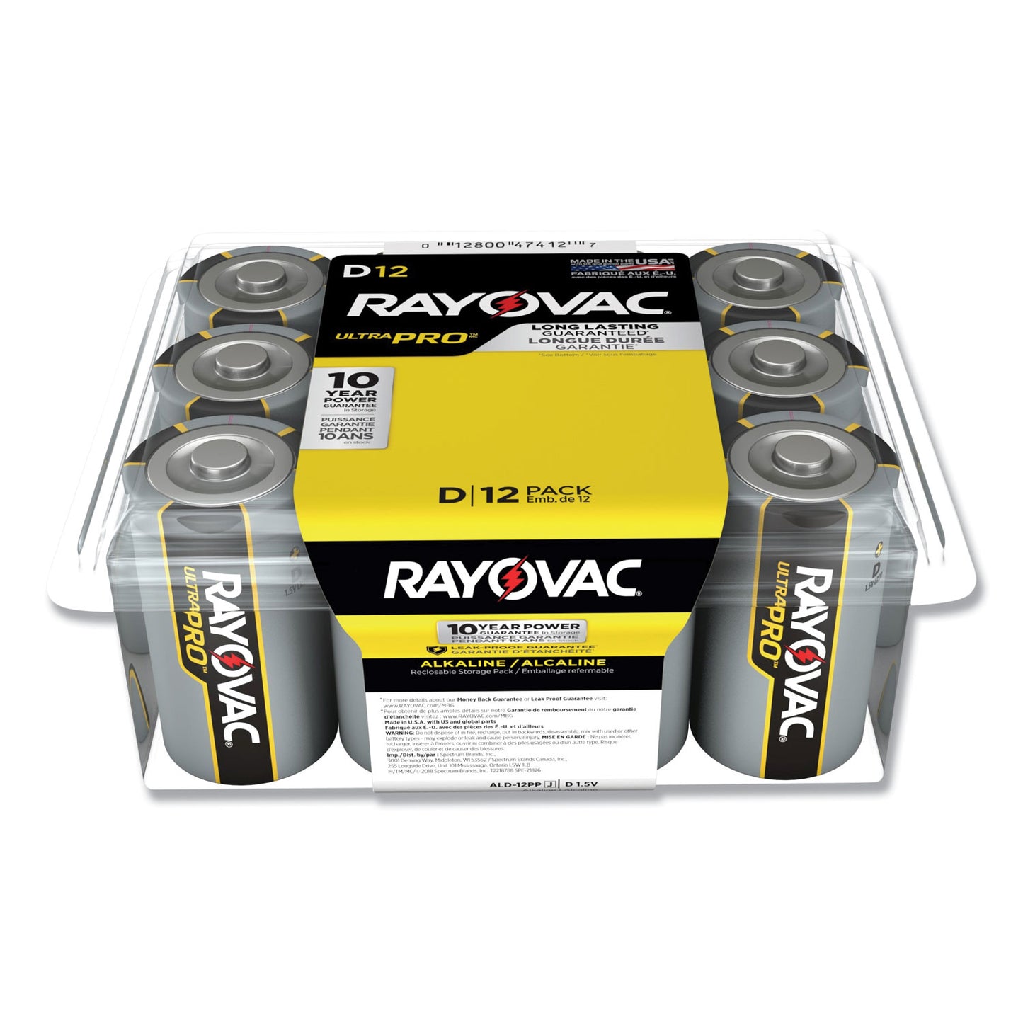 Rayovac Ultra Pro Alkaline D Batteries, 12/Pack (ALD12PPJ)