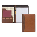 Samsill Two-Tone Padfolio with Spine Accent, 10.6w x 14.25h, Polyurethane, Tan/Brown (71656)