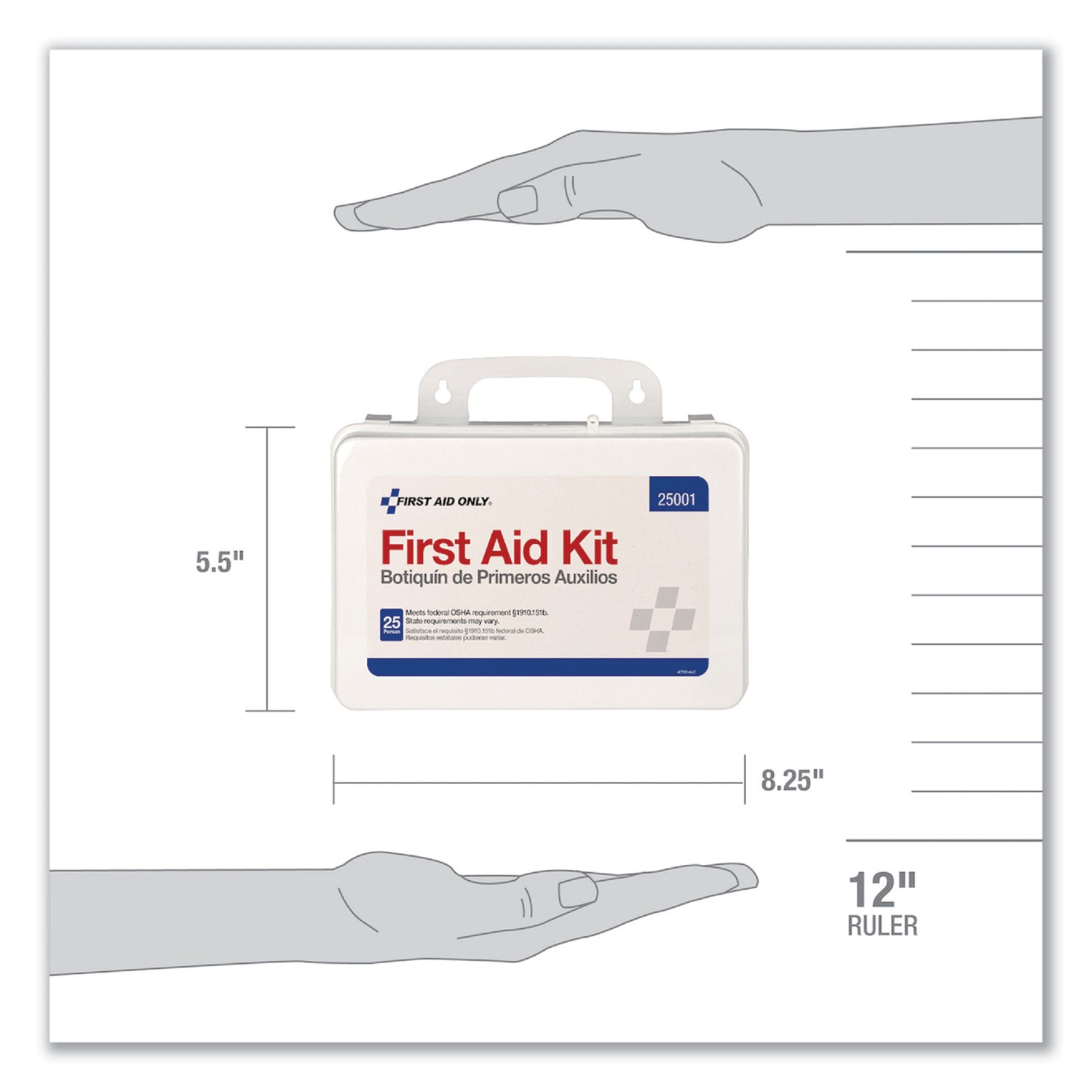 PhysiciansCare First Aid Kit for Use by Up to 25 People, 113 Pieces, Plastic Case (25001)