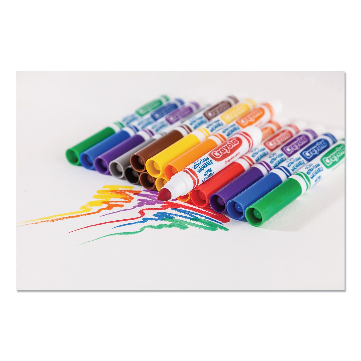 Crayola Ultra-Clean Washable Markers, Broad Bullet Tip, Assorted Colors, 8/Pack (587808)