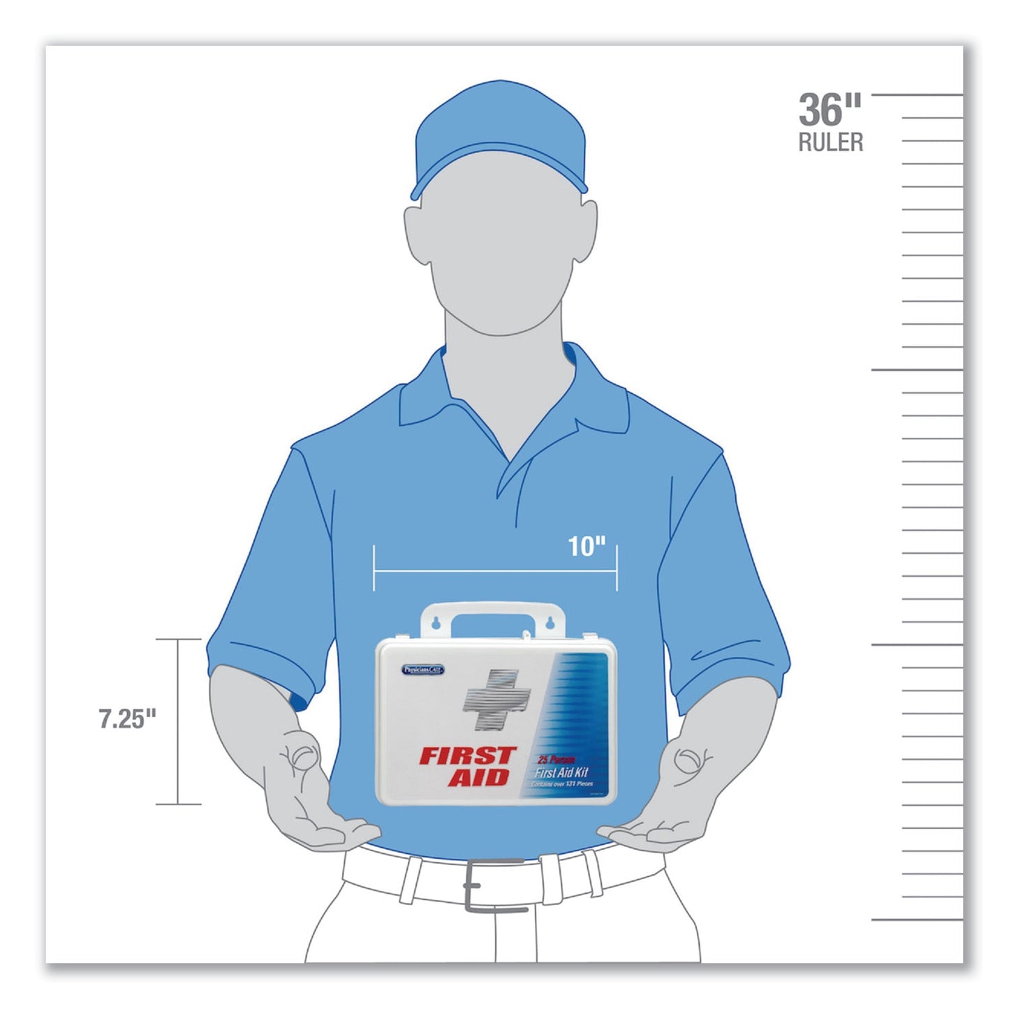 PhysiciansCare Office First Aid Kit, for Up to 25 People, 131 Pieces, Plastic Case (60002)