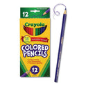 Crayola Long-Length Colored Pencil Set, 3.3 mm, 2B, Assorted Lead and Barrel Colors, Dozen (684012)