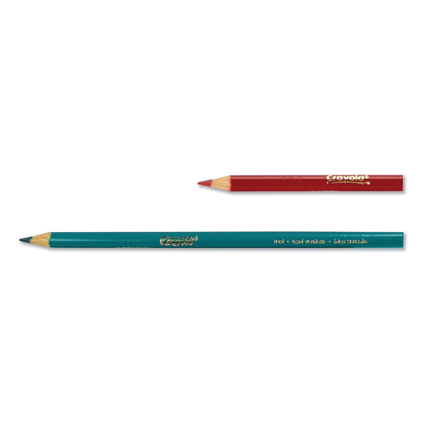 Crayola Short Colored Pencils Hinged Top Box with Built-in Pencil Sharpener, 3.3 mm, 2B, Assorted Lead and Barrel Colors, 64/Pack (683364)