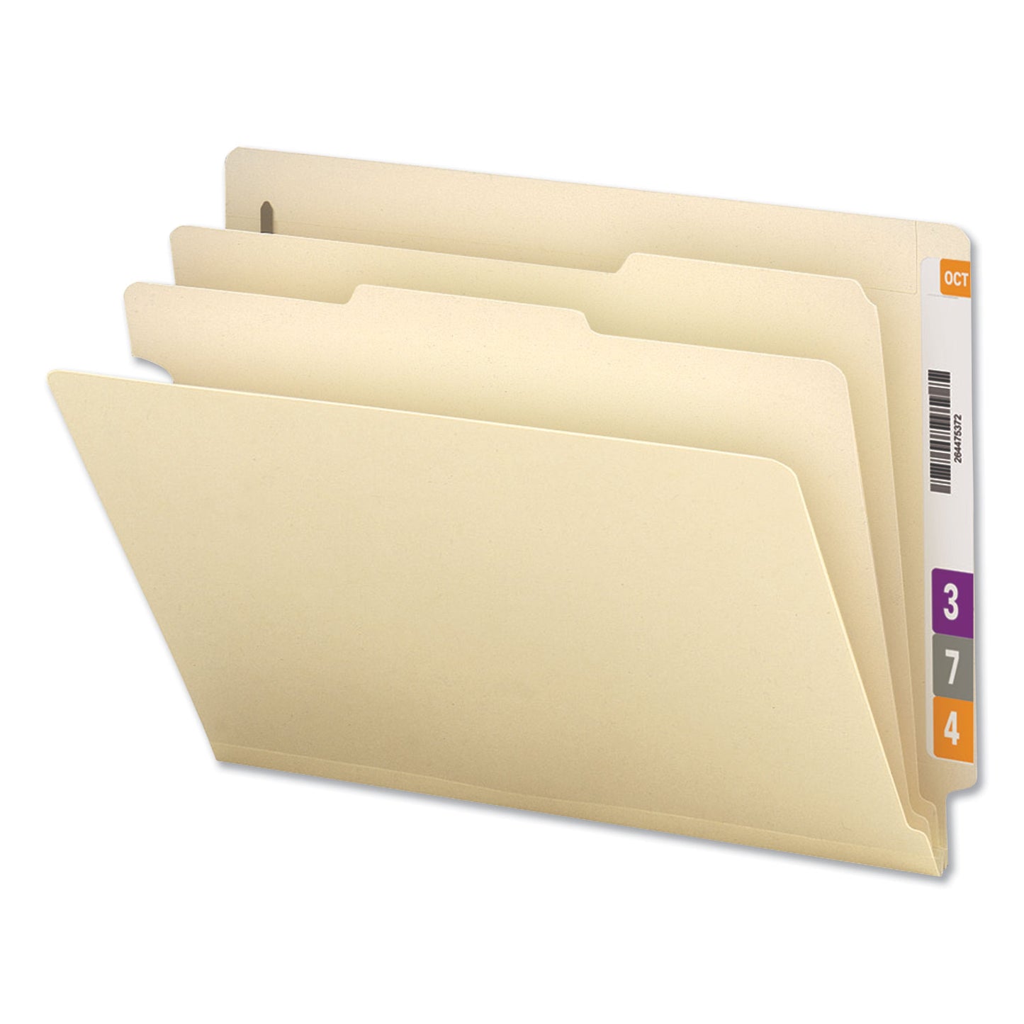 Universal Six-Section Manila End Tab Classification Folders, 2" Expansion, 2 Dividers, 6 Fasteners, Letter Size, Manila, 10/Box (16150)