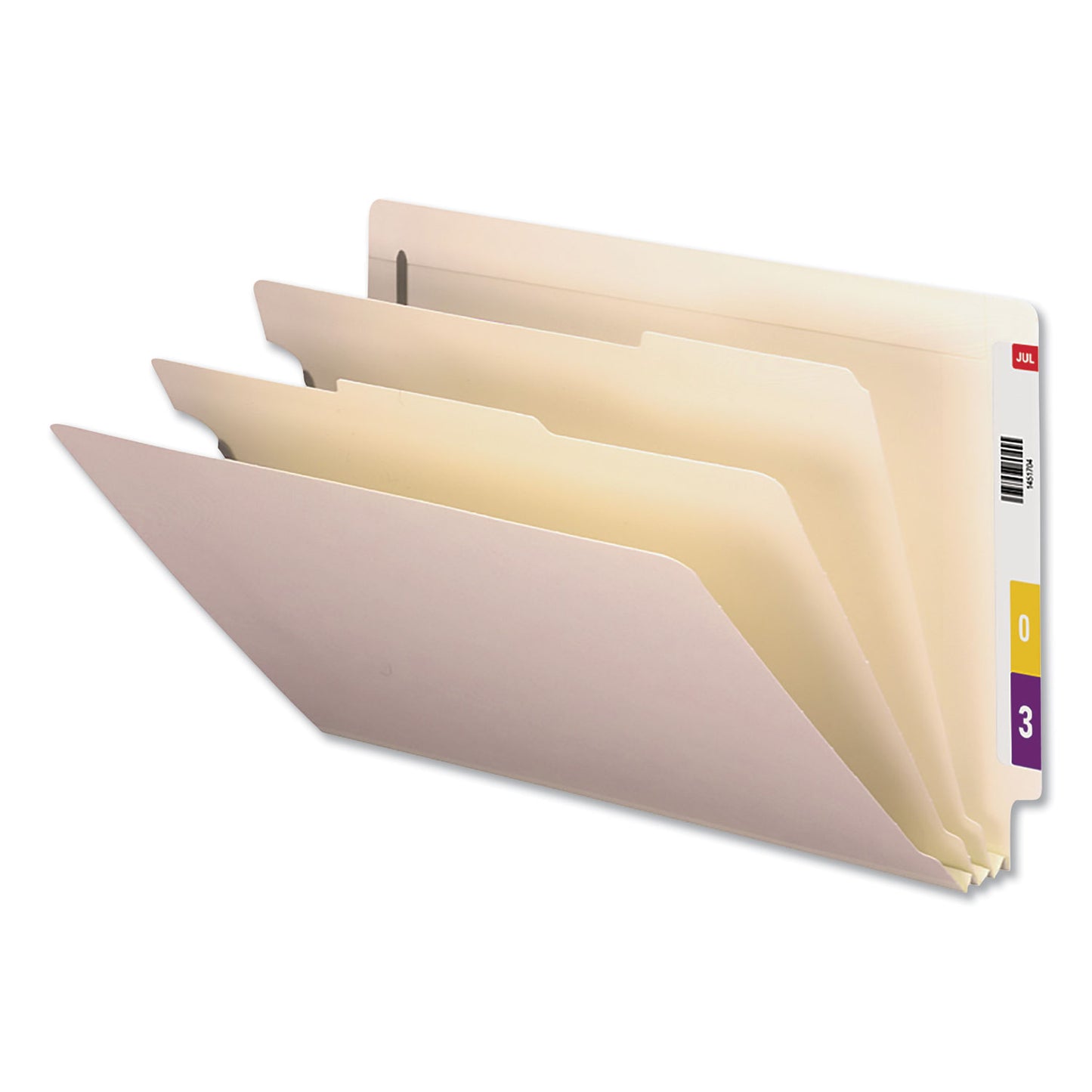 Universal Six-Section Manila End Tab Classification Folders, 2" Expansion, 2 Dividers, 6 Fasteners, Legal Size, Manila Exterior, 10/Box (16151)