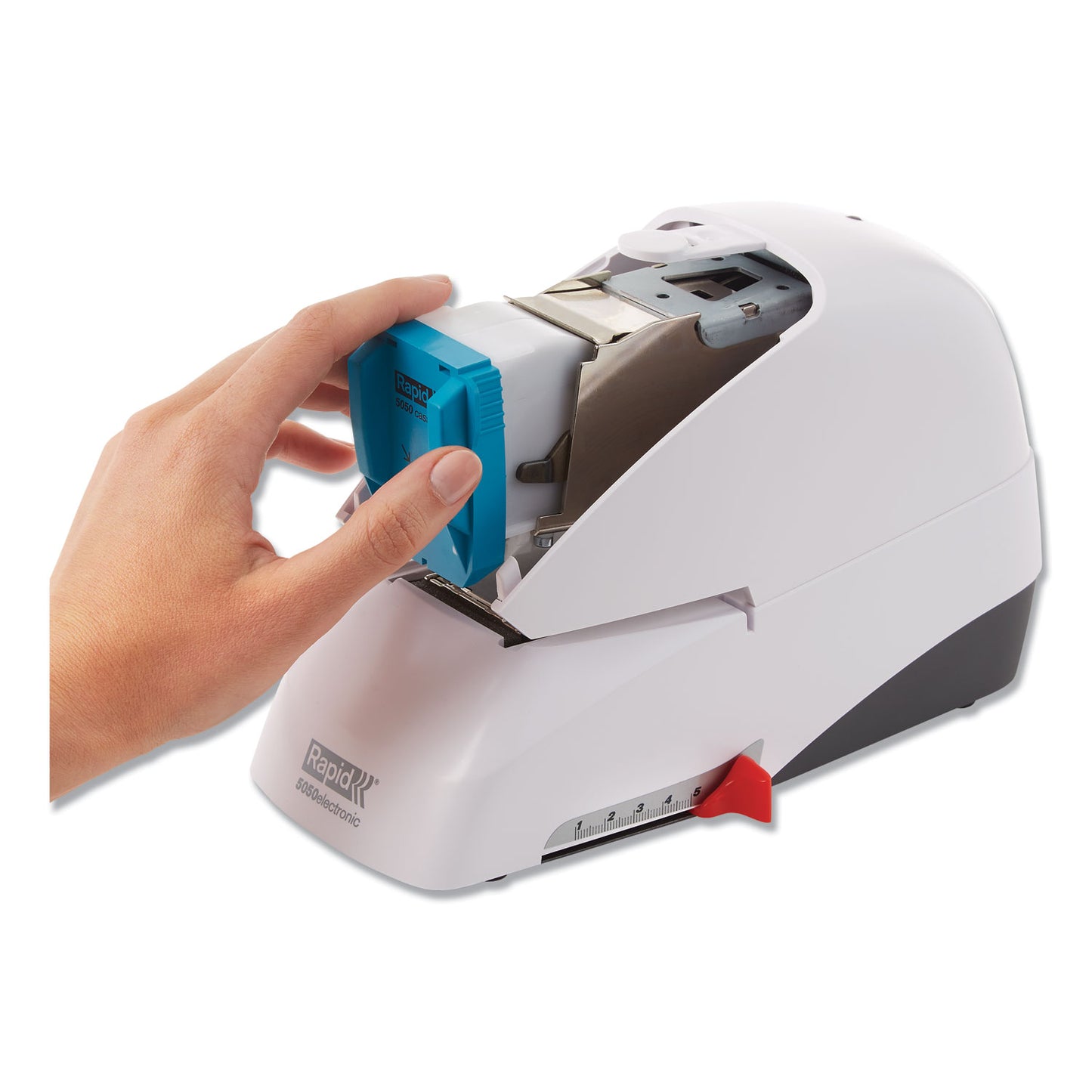 Rapid 5050e Professional Electric Stapler, 60-Sheet Capacity, White (73157)