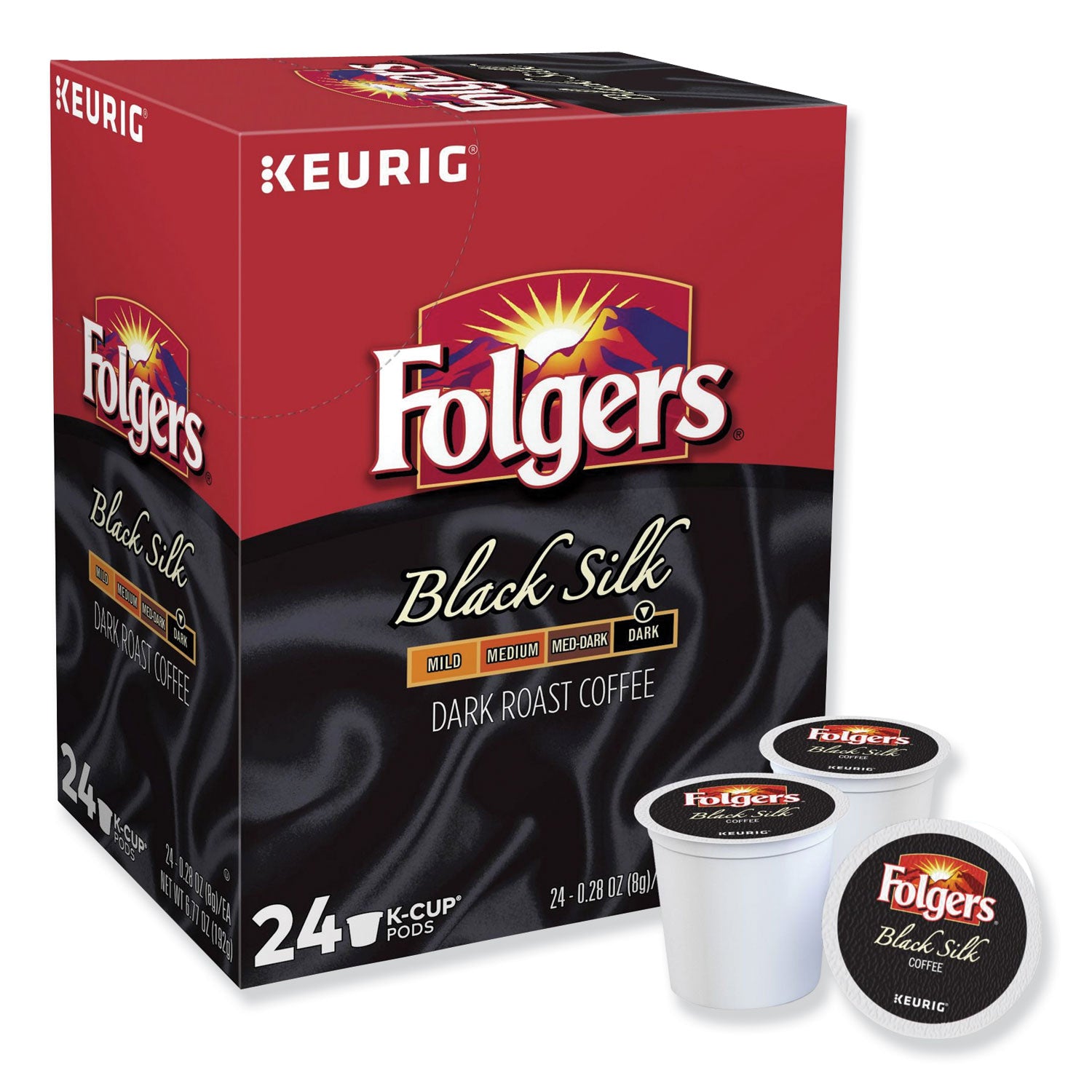 Folgers Gourmet Selections Black Silk Coffee K-Cups, 24/Box (6662)