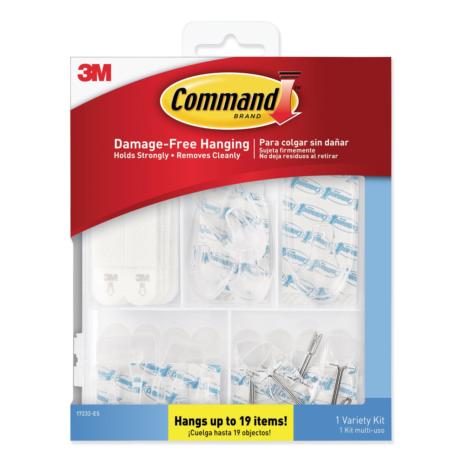 Command Clear Hooks and Strips, Assorted Sizes, Plastic, 0.05 lb