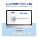Avery The Mighty Badge Name Badge Holder Kit, Horizontal, 3 x 1, Laser, Silver, 50 Holders/120 Inserts (71208)