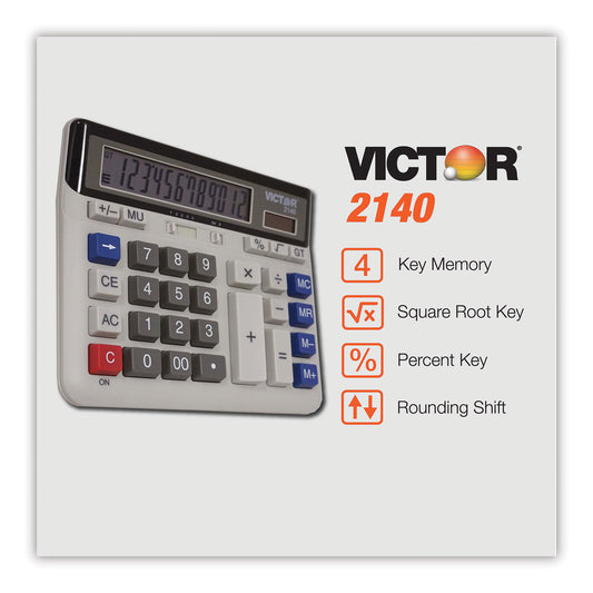 Victor 2140 Desktop Business Calculator, 12-Digit LCD