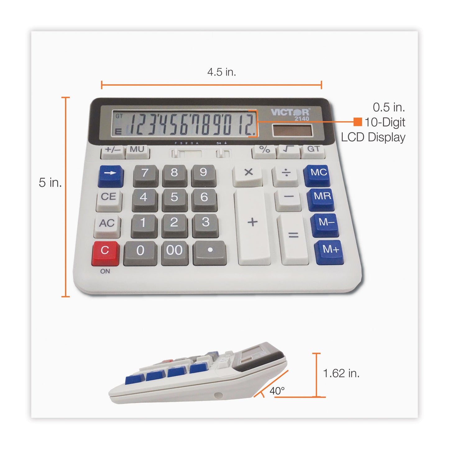 Victor 2140 Desktop Business Calculator, 12-Digit LCD