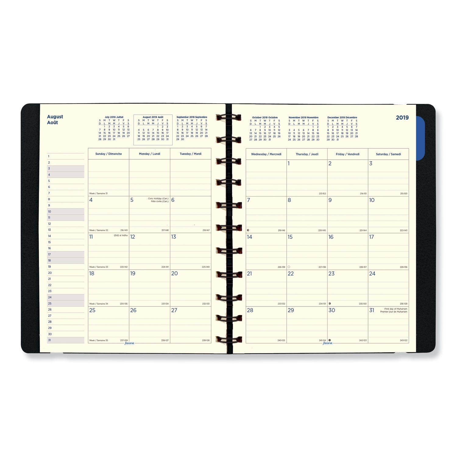 Filofax Soft Touch 17-Month Planner, 10.88 x 8.5, Black Cover, 17-Month: Aug 2024 to Dec 2025 (C1811001)