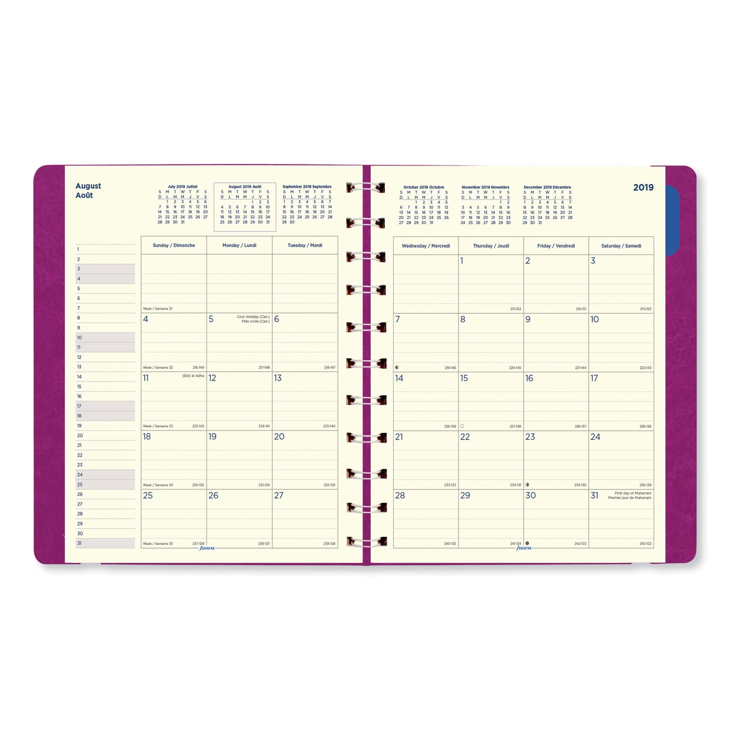Filofax Soft Touch 17-Month Planner, 10.88 x 8.5, Fuchsia Cover, 17-Month: Aug 2024 to Dec 2025 (C1811003)