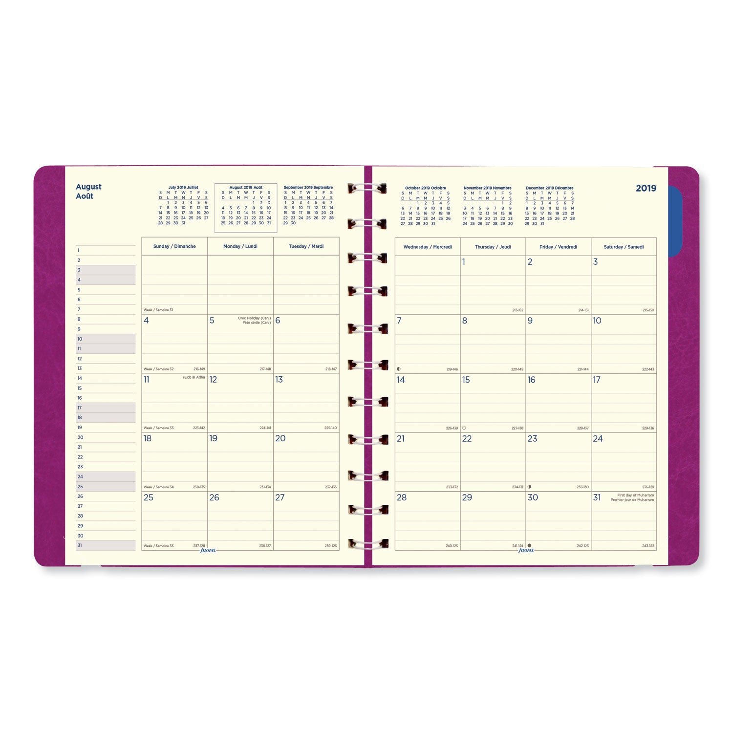 Filofax Soft Touch 17-Month Planner, 10.88 x 8.5, Fuchsia Cover, 17-Month: Aug 2024 to Dec 2025 (C1811003)
