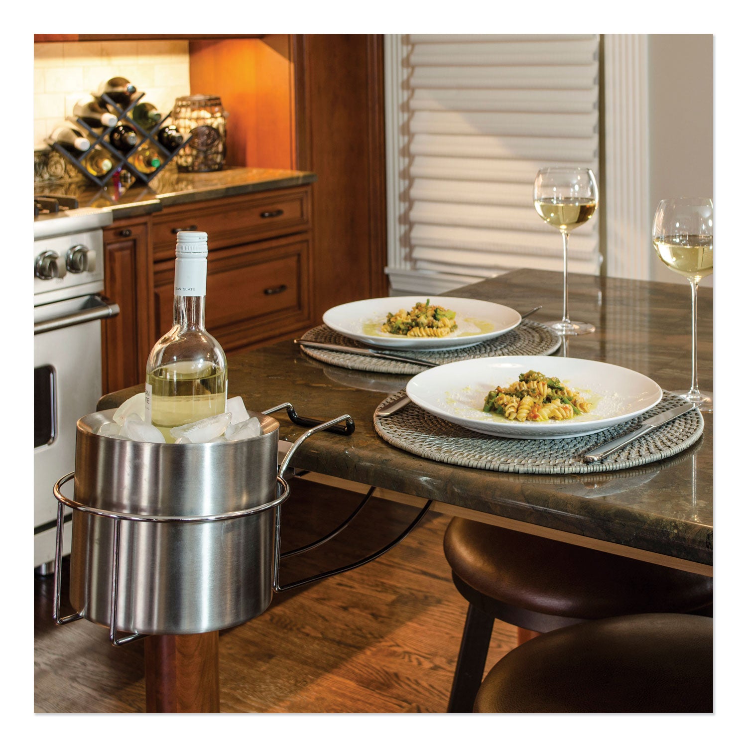 C-Line Wine By Your Side, Steel Frame/Red Wine Adapter/Ice Bucket, 161.06 cu in, Stainless Steel (20014)