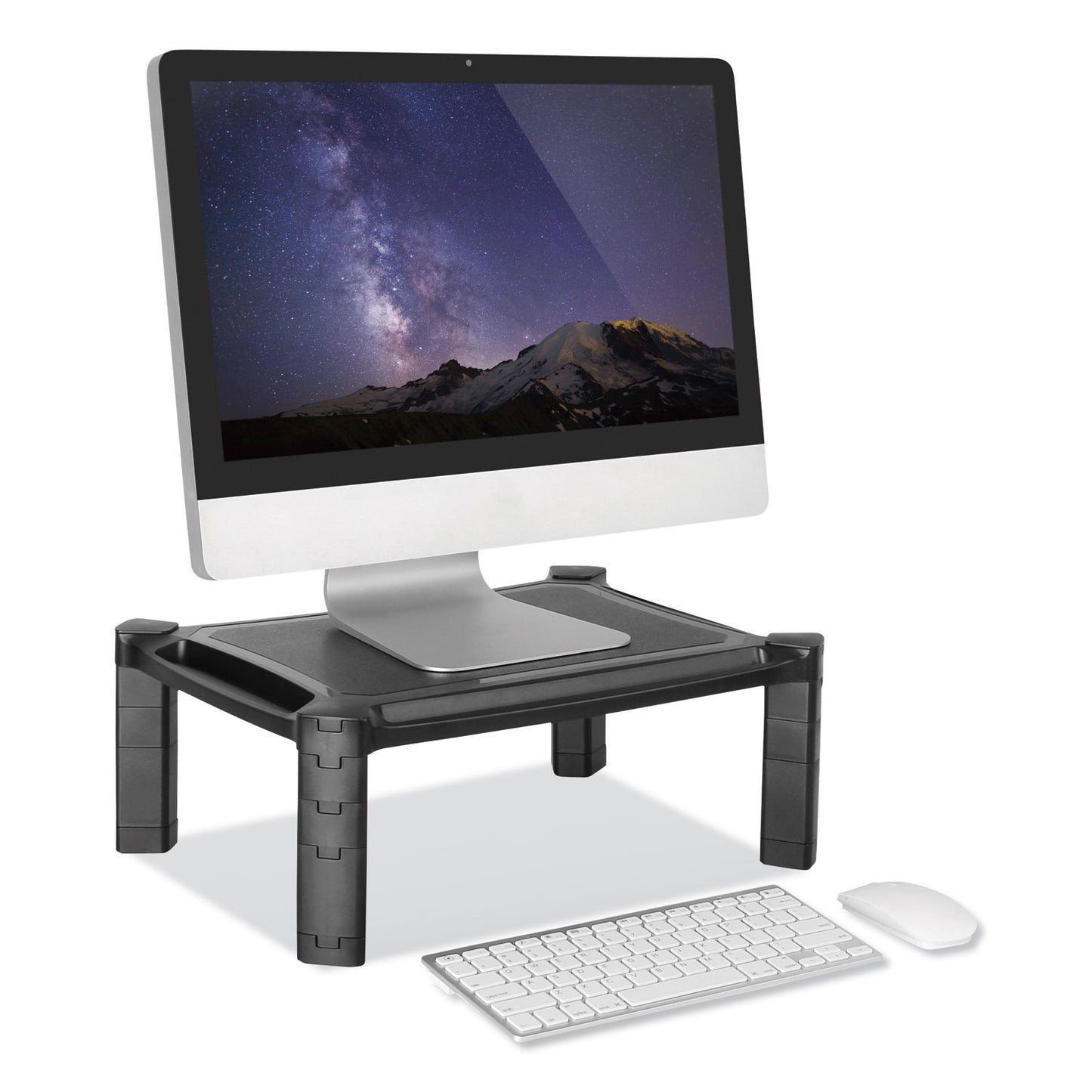 Innovera Large Monitor Stand with Cable Management, 12.99" x 17.1" x 6.6", Black, Supports 22 lbs (55051)