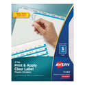 Avery Print and Apply Index Maker Clear Label Plastic Dividers w/Printable Label Strip, 5-Tab, 11 x 8.5, Frosted Clear Tabs, 1 Set (11449)