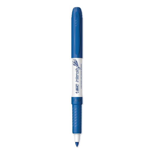 BIC Intensity Low Odor Fine Point Dry Erase Marker, Fine Bullet Tip, Blue, Dozen (GDE11BE)