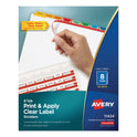 Avery Print and Apply Index Maker Clear Label Dividers, 8-Tab, Color Tabs, 11 x 8.5, White, Traditional Color Tabs, 25 Sets (11424)