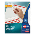 Avery Print and Apply Index Maker Clear Label Plastic Dividers w/Printable Label Strip, 8-Tab, 11 x 8.5, Frosted Clear Tabs, 1 Set (11450)