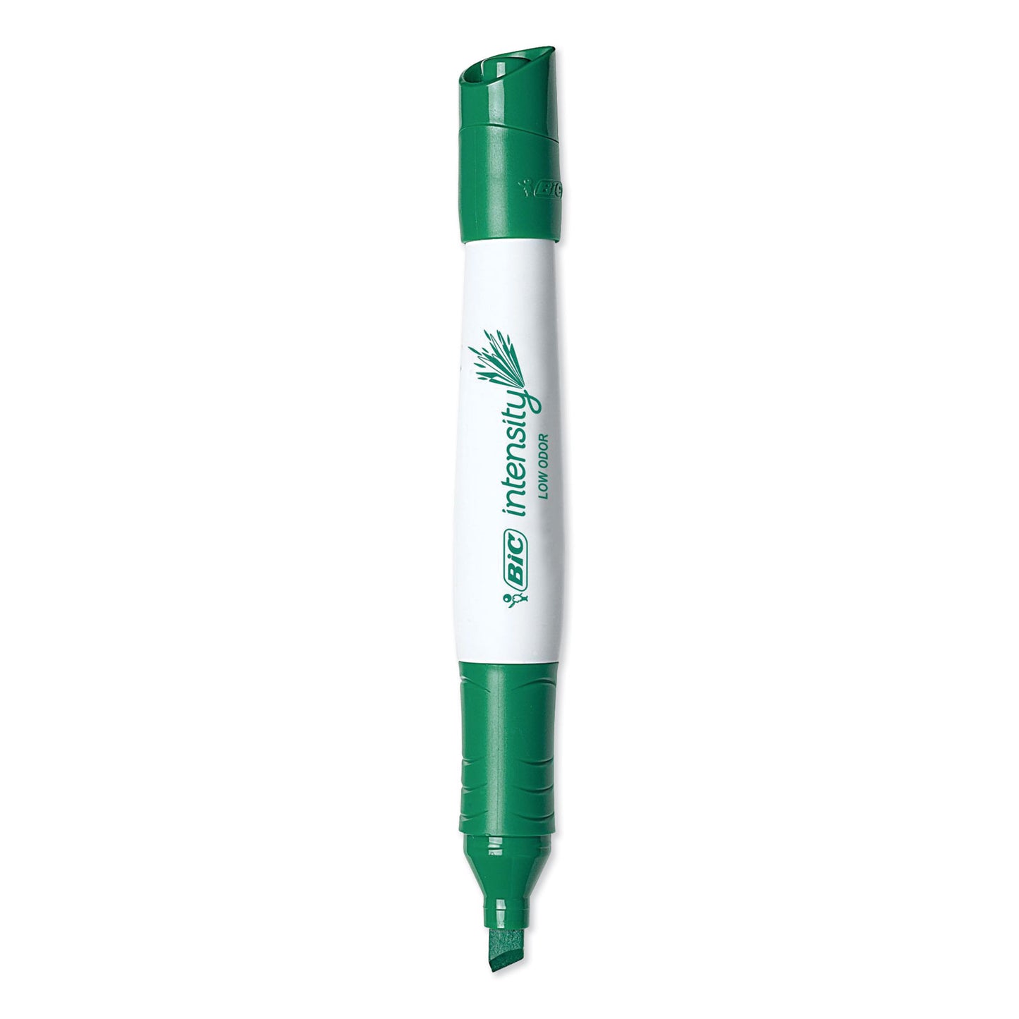 BIC Intensity Low Odor Chisel Tip Dry Erase Marker, Broad Chisel Tip, Green, Dozen (GDEM11GN)