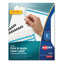 Avery Print and Apply Index Maker Clear Label Unpunched Dividers, 5-Tab, 11 x 8.5, White, 5 Sets (11431)