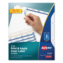 Avery Print and Apply Index Maker Clear Label Dividers, 3-Tab, White Tabs, 11 x 8.5, White, 5 Sets (11435)