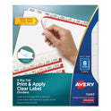 Avery Print and Apply Index Maker Clear Label Dividers, Big Tab, 8-Tab, 11 x 8.5, White, 5 Sets (11493)