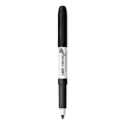 BIC Intensity Low Odor Fine Point Dry Erase Marker, Fine Bullet Tip, Black, Dozen (GDE11BK)