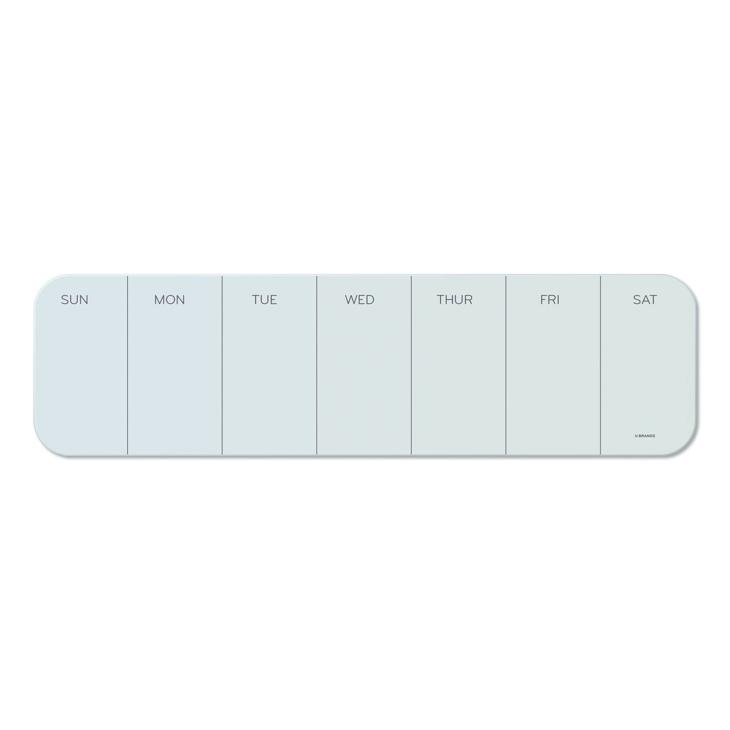 U Brands Cubicle Glass Dry Erase Board, Undated One-Week, 20 x 5.5, White Surface (3688U0001)