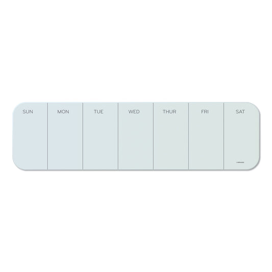 U Brands Cubicle Glass Dry Erase Board, Undated One-Week, 20 x 5.5, White Surface (3688U0001)