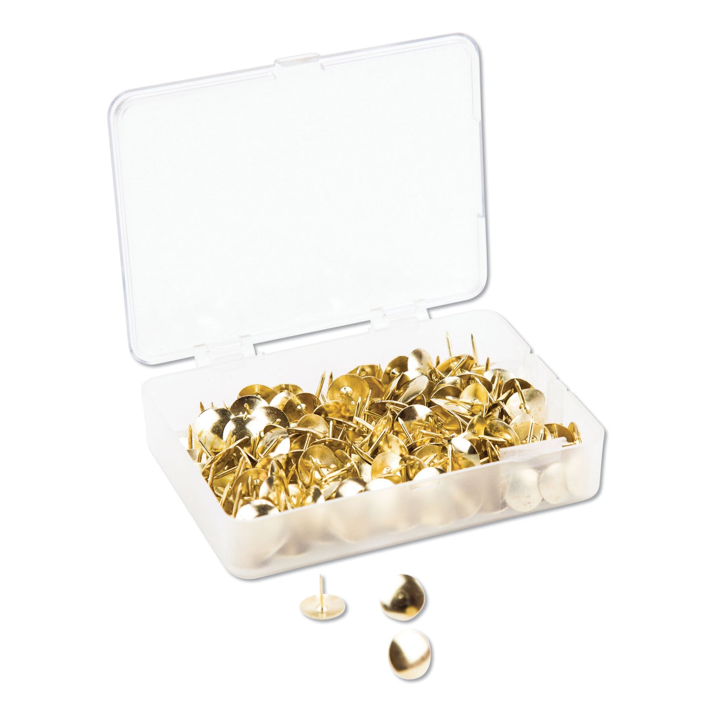 U Brands Fashion Metal Thumbtacks, Metal, Gold, 0.38", 200/Pack (3091U0624)