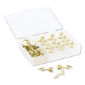 U Brands Fashion Push Pins, Steel, Gold, 0.38", 36/Pack (3083U0624)