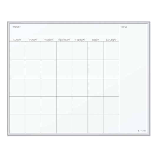 U Brands Magnetic Dry Erase Board, Undated One Month, 20 x 16, White Surface, Silver Aluminum Frame (361U0001)
