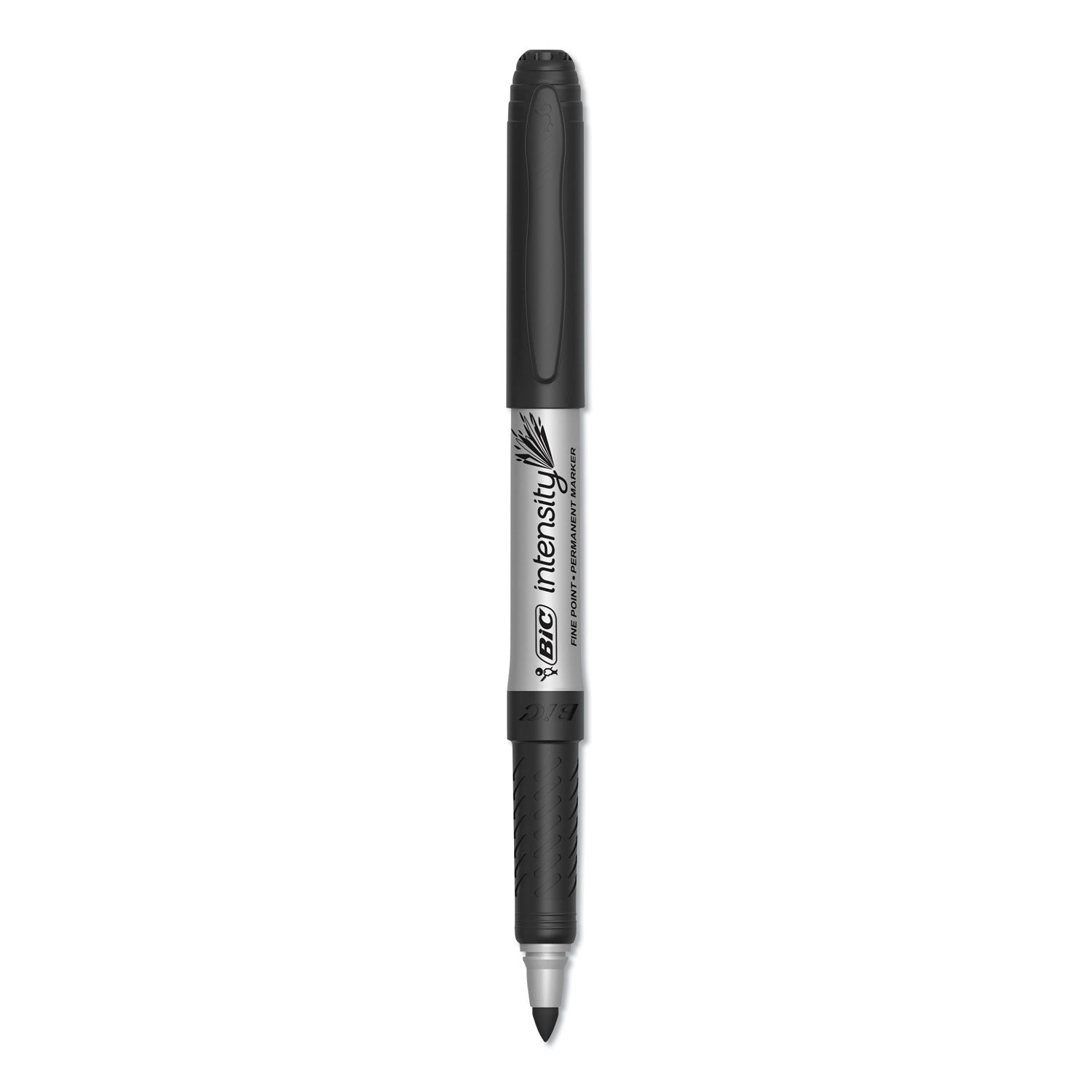 BIC Intensity Fine Tip Permanent Marker Value Pack, Fine Bullet Tip, Black, 24/Pack (GPM241BK)