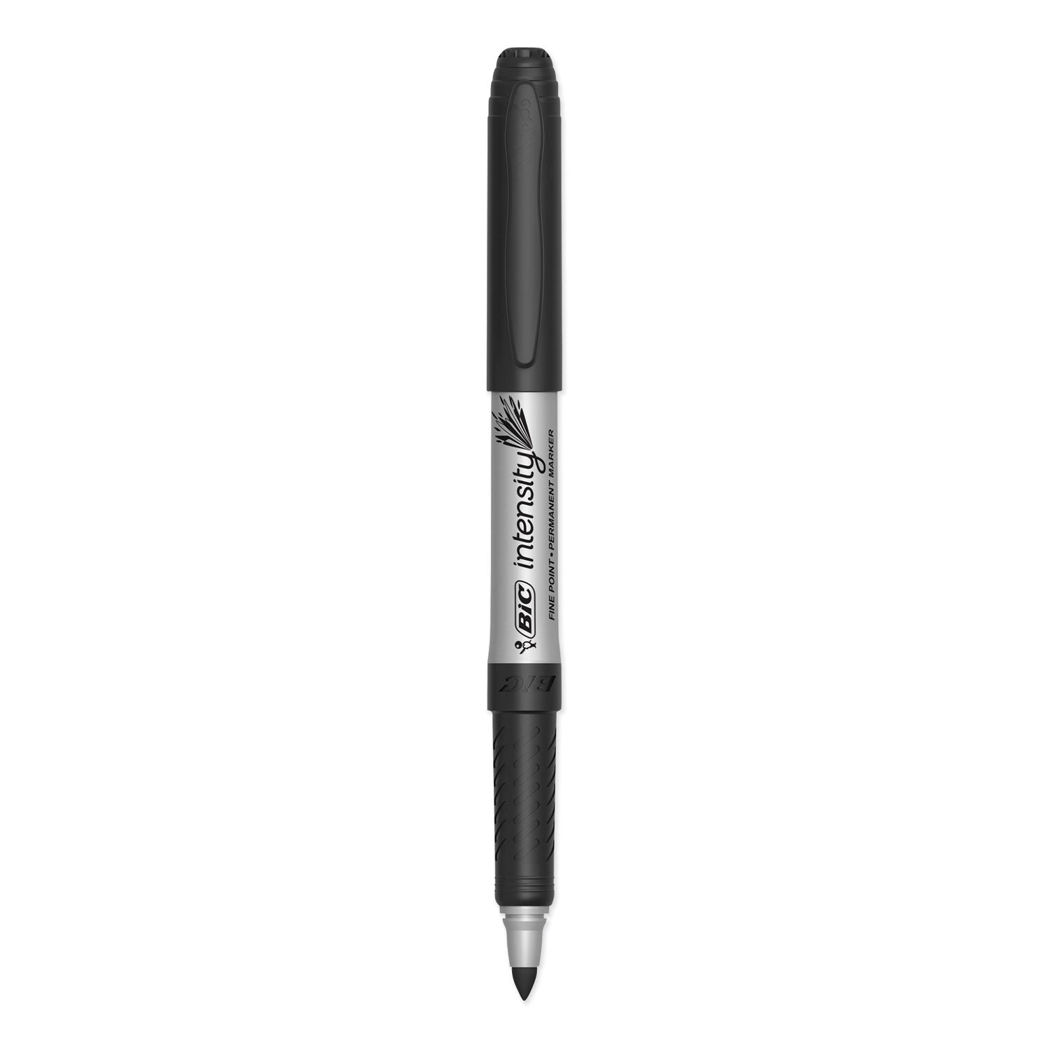 BIC Intensity Fine Tip Permanent Marker, Fine Bullet Tip, Tuxedo Black, Dozen (GPM11BK)