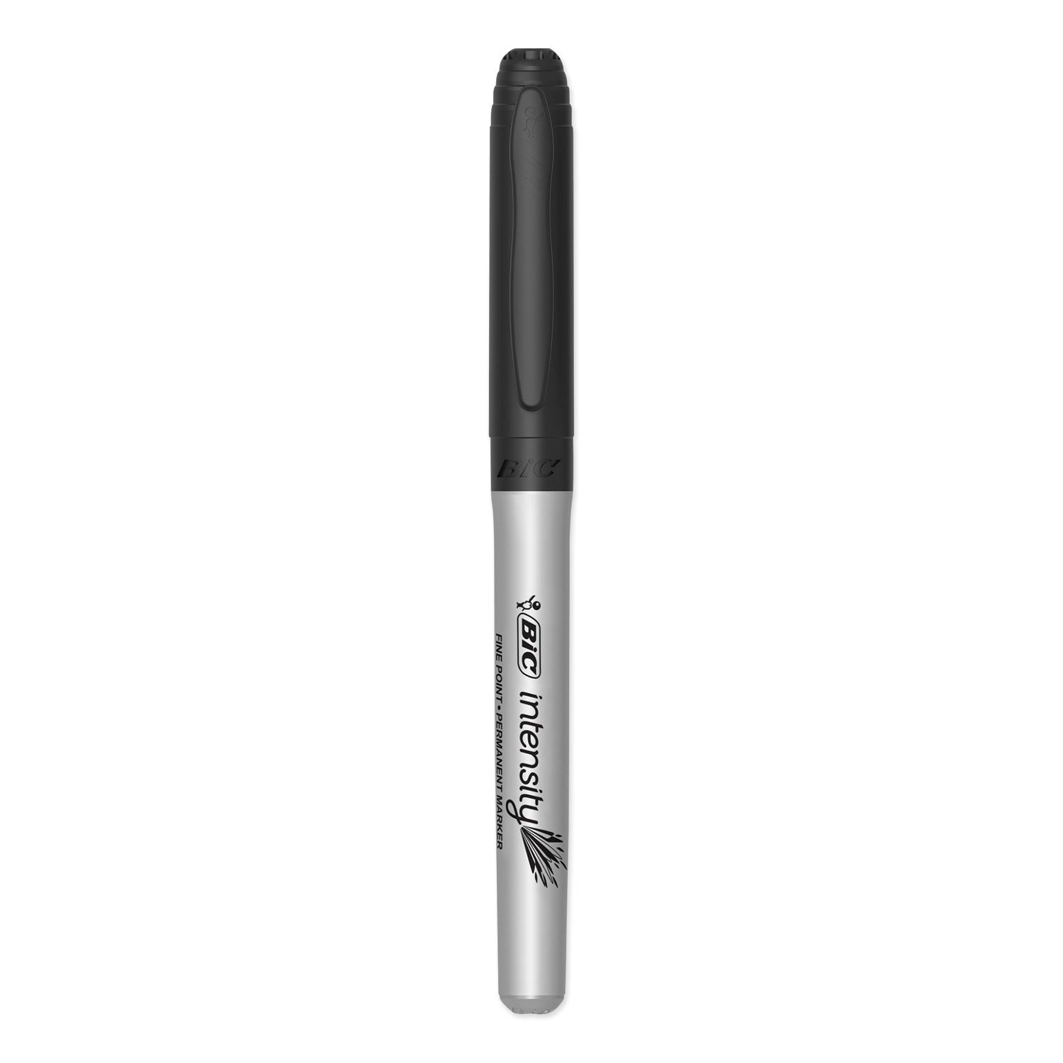 BIC Intensity Fine Tip Permanent Marker Value Pack, Fine Bullet Tip, Black, 24/Pack (GPM241BK)