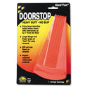 Master Caster Giant Foot Doorstop, No-Slip Rubber Wedge, 3.5w x 6.75d x 2h, Safety Orange (00965)