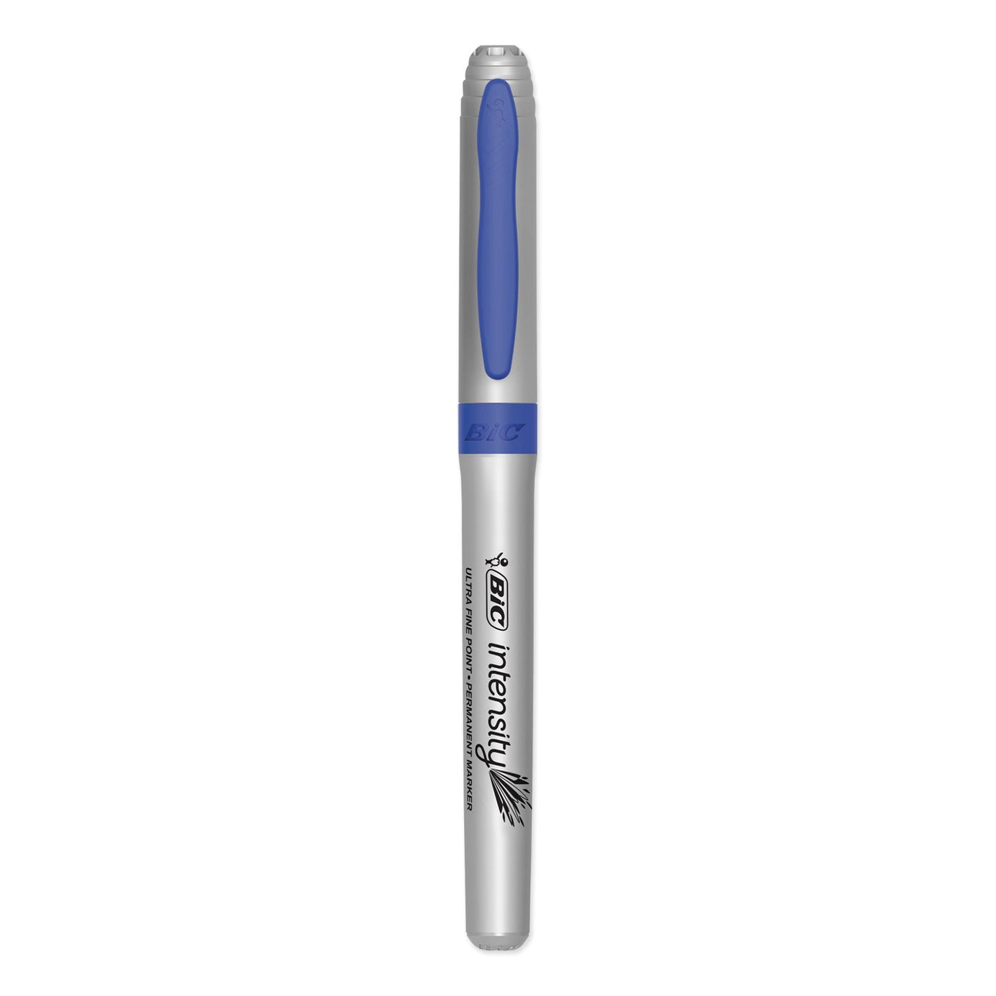 BIC Intensity Ultra Fine Tip Permanent Marker, Extra-Fine Needle Tip, Deep Sea Blue, Dozen (GPMU11BE)