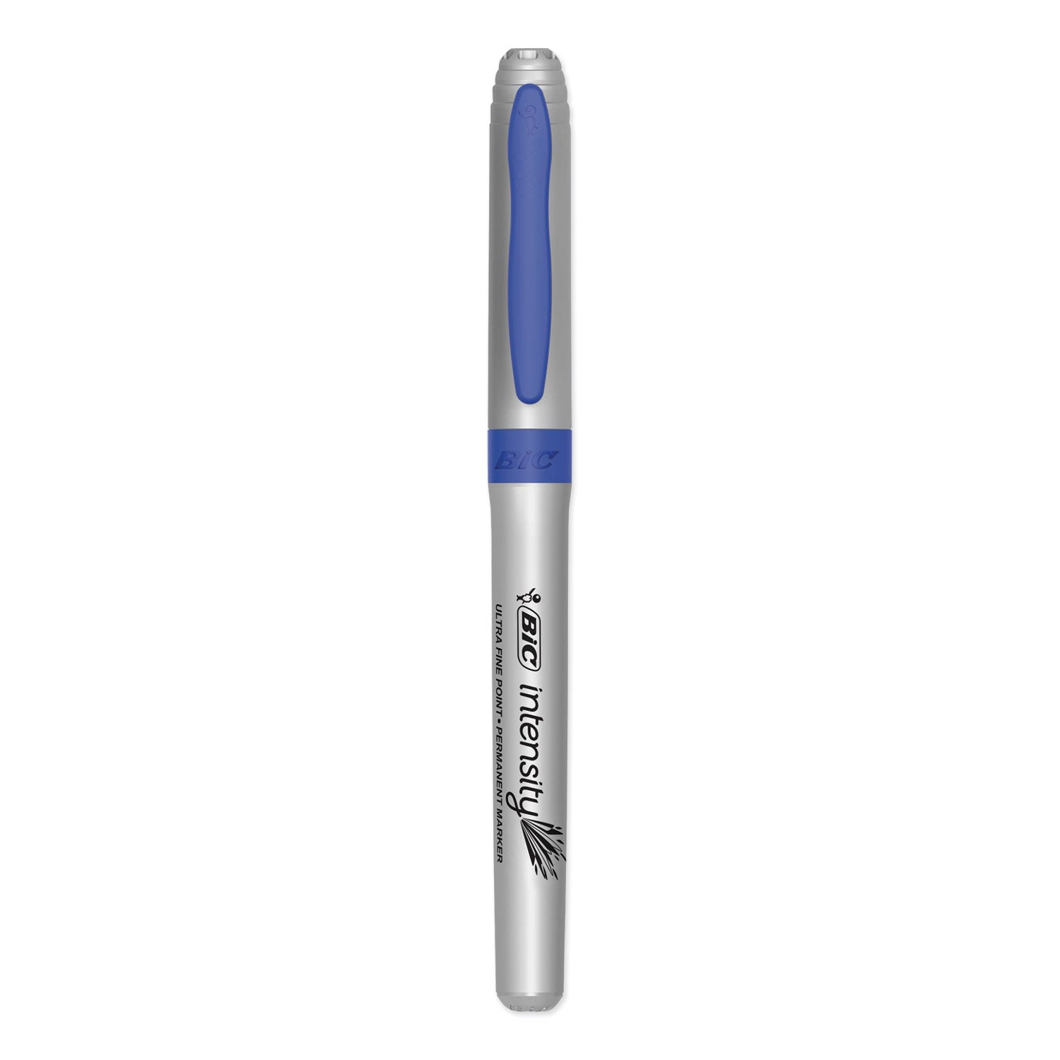 BIC Intensity Ultra Fine Tip Permanent Marker, Extra-Fine Needle Tip, Deep Sea Blue, Dozen (GPMU11BE)